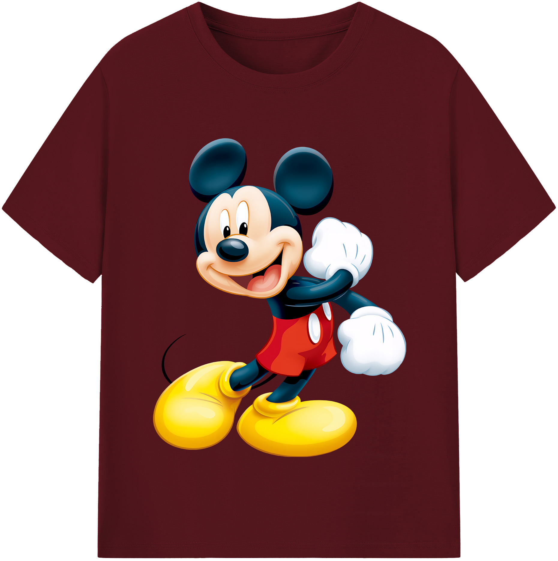 （画像用） ミッキーマウス Mickey Mouse 綿100％半袖Tシャツ（フロントプリント）
